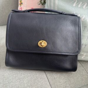 Vintage Coach Court Bag in Navy